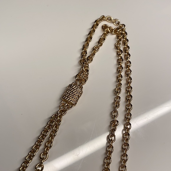 NWT | Gold Double Tassel Necklace - Picture 3 of 7